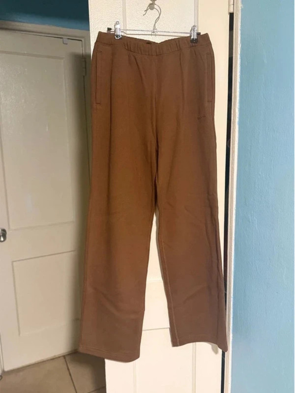 Skims Cotton Fleece Sweatpants NWT Bison Color Small